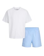 Jack & Jones Къса свободна пижама с джобове Бял/Ледено синьо
