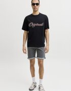 Jack & Jones Къси дънки със средна талия и джобове Меланж тъмно сиво