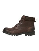 Jack & Jones Кожени ботуши с връзки - Тъмнокафяв