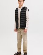 Jack & Jones Леко подплатен елек с джобове с цип Черен