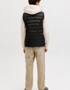 Jack & Jones Леко подплатен елек с джобове с цип Черен