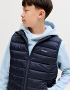 Jack & Jones Леко подплатен елек с джобове с цип Тъмносин