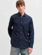 Jack & Jones Мъжка риза - Regular fit - Henry - от памук - Тъмно морско синьо