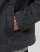 Jack & Jones Мъжко палто късо тъмносив L висока яка 2 наклонени джоба Tъмносив