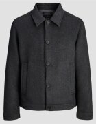 Jack & Jones Мъжко палто късо тъмносив L висока яка 2 наклонени джоба Tъмносив