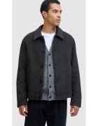 Jack & Jones Мъжко палто късо - тъмносив - L - висока яка - 2 наклонени джоба - Tъмносив