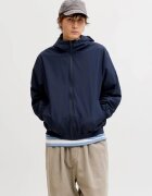 Jack & Jones Мъжко яке - тънко с качулка и наклонени джобове - Тъмно морско синьо