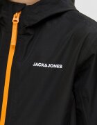 Jack & Jones Непромокаемо яке с качулка Черен/Оранжев