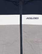 Jack & Jones Олекотено яке с лого Бял/Сив/Тъмносин