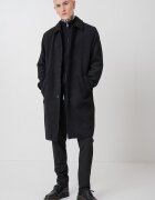 Jack & Jones Палто с вълна и яка Черен