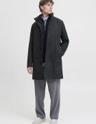 Jack & Jones Палто с вълна Меланж тъмно сиво