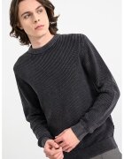 Jack & Jones Памучен пуловер Anaka - Черен меланж