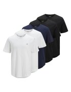Jack & Jones Памучна тениска - 5 броя - Бял/Черен/Син