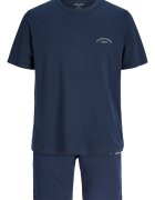 Jack & Jones Памучна тениска и спортни бермуди Тъмносин