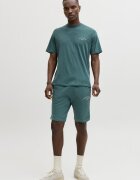 Jack & Jones Памучна тениска и спортни бермуди Тъмнозелен