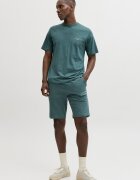 Jack & Jones Памучна тениска и спортни бермуди Тъмнозелен
