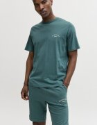 Jack & Jones Памучна тениска и спортни бермуди Тъмнозелен