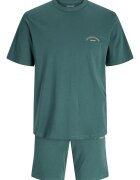 Jack & Jones Памучна тениска и спортни бермуди Тъмнозелен