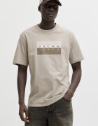 Jack & Jones Памучна тениска с лого Светло бежово