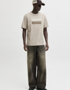 Jack & Jones Памучна тениска с лого Светло бежово