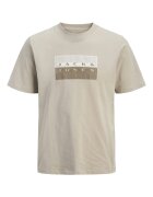 Jack & Jones Памучна тениска с лого Светло бежово