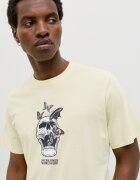 Jack & Jones Памучна тениска с принт Skull Черен/Корал/Крем