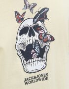 Jack & Jones Памучна тениска с принт Skull Черен/Корал/Крем