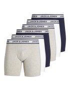 Jack & Jones Памучни боксерки JACSOLID с лого - 6 чифта - Бял/Сив/Тъмносин