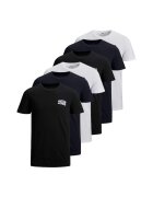 Jack & Jones Памучни тениски JJECORP с лого - 6 чифта - Бял/Черен/Тъмносин