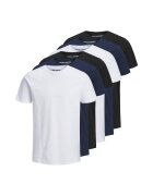 Jack & Jones Памучни тениски JJEORGANIC - 6 чифта - Бял/Черен/Тъмносин