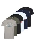 Jack & Jones Памучни тениски JJETHAN с лого - 6 броя - Многоцветен