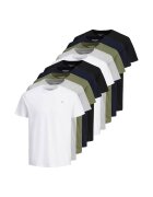 Jack & Jones Памучни тениски JORJXJ - 10 чифта - Бял/Черен/Каки