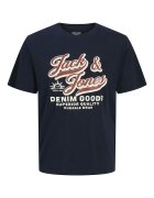Jack & Jones Памучни тениски с лого - 2 части Бял/Тъмносин