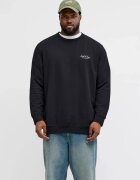 Jack & Jones Plus Мъжка блуза големи размери - с кръгло деколте - Черна