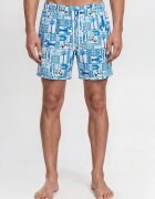 Jack & Jones Плувни бермуди с десен Бял/Пастелносин