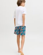 Jack & Jones Плувни шорти с десен Червен/Петролно синьо