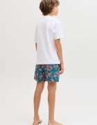 Jack & Jones Плувни шорти с десен Червен/Петролно синьо