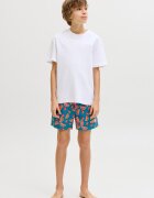 Jack & Jones Плувни шорти с десен Червен/Петролно синьо
