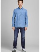 Jack & Jones Прави дънки със захабен ефект - Мръснобял/Тъмносин