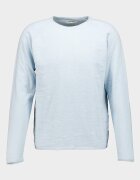 Jack & Jones Пуловер от органичен памук с овално деколте Пастелносин