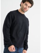 Jack & Jones Пуловер с овално деколте и паднали ръкави - Черен