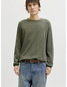 Jack & Jones Пуловер с овално деколте - Папратово зелено
