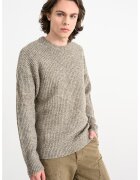 Jack & Jones Пуловер с паднали ръкави - Кафяв меланж