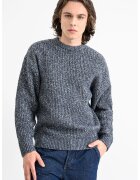 Jack & Jones Пуловер с паднали ръкави - Син меланж