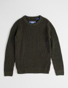 Jack & Jones Пуловер с релеф Тъмнозелен
