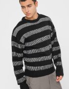 Jack & Jones Пуловер Space с овално деколте Избеляло черно/Мръснобял
