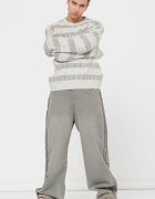 Jack & Jones Пуловер Space с овално деколте Светло сив/Tъмносив