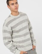 Jack & Jones Пуловер Space с овално деколте Светло сив/Tъмносив