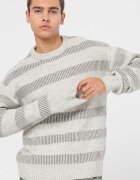 Jack & Jones Пуловер Space с овално деколте Светло сив/Tъмносив