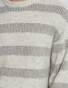Jack & Jones Пуловер Space с овално деколте Светло сив/Tъмносив